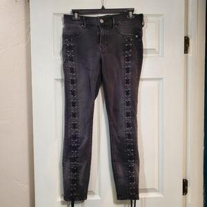Express Lace Front Stretch Ankle Legging Jeans 4R